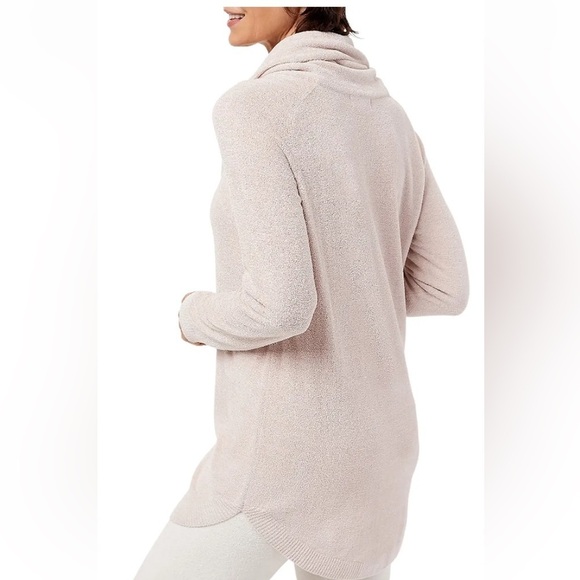 Barefoot Dreams Cozy Chic Coastal Cowl Neck Tunic Sweater - Sand Dune - Picture 3 of 11